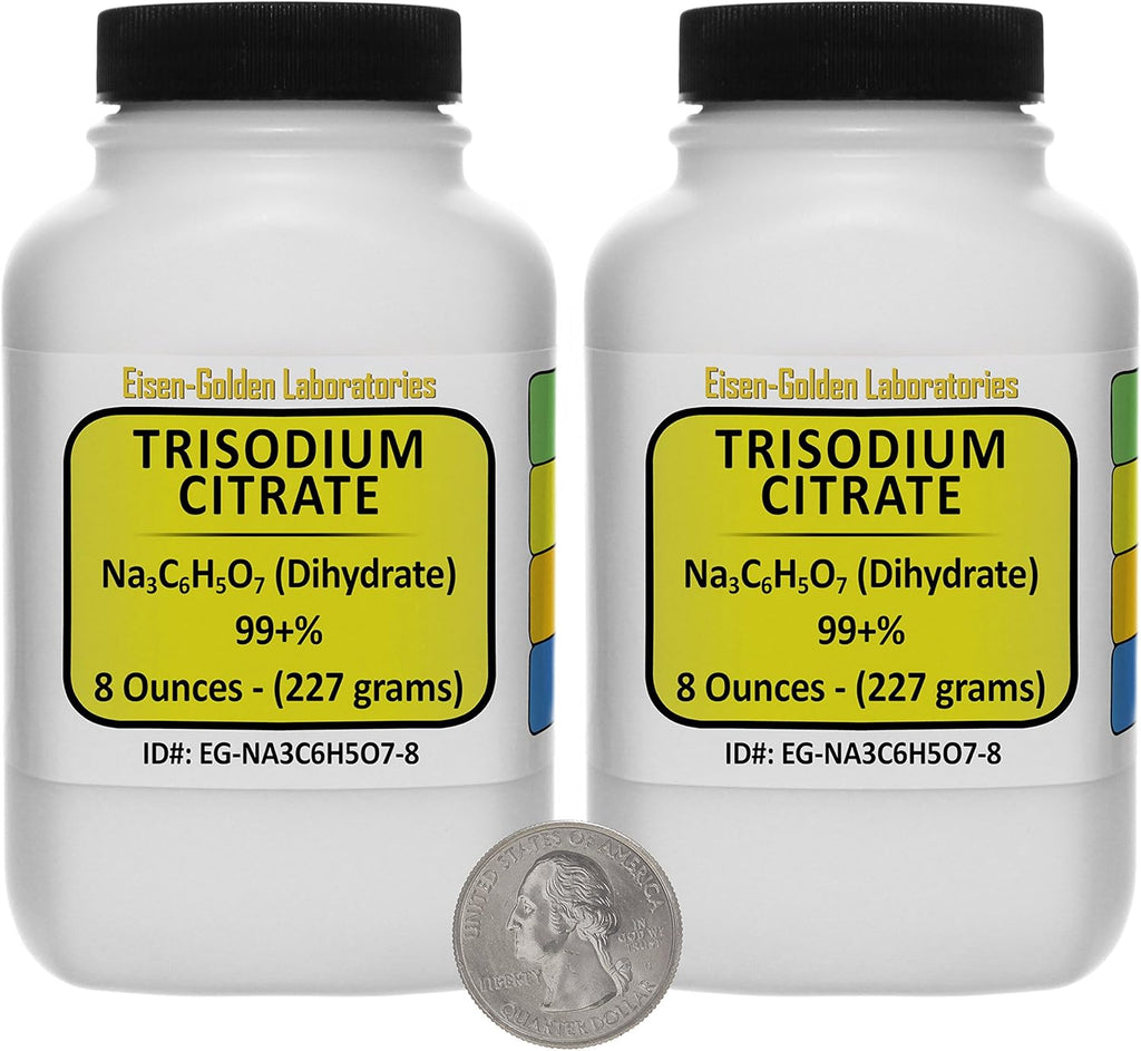 Trisodium Citrate [Na3C6H5O7] 99+% USP Grade Powder 1 Lb in Two Space-Saver Bottles
