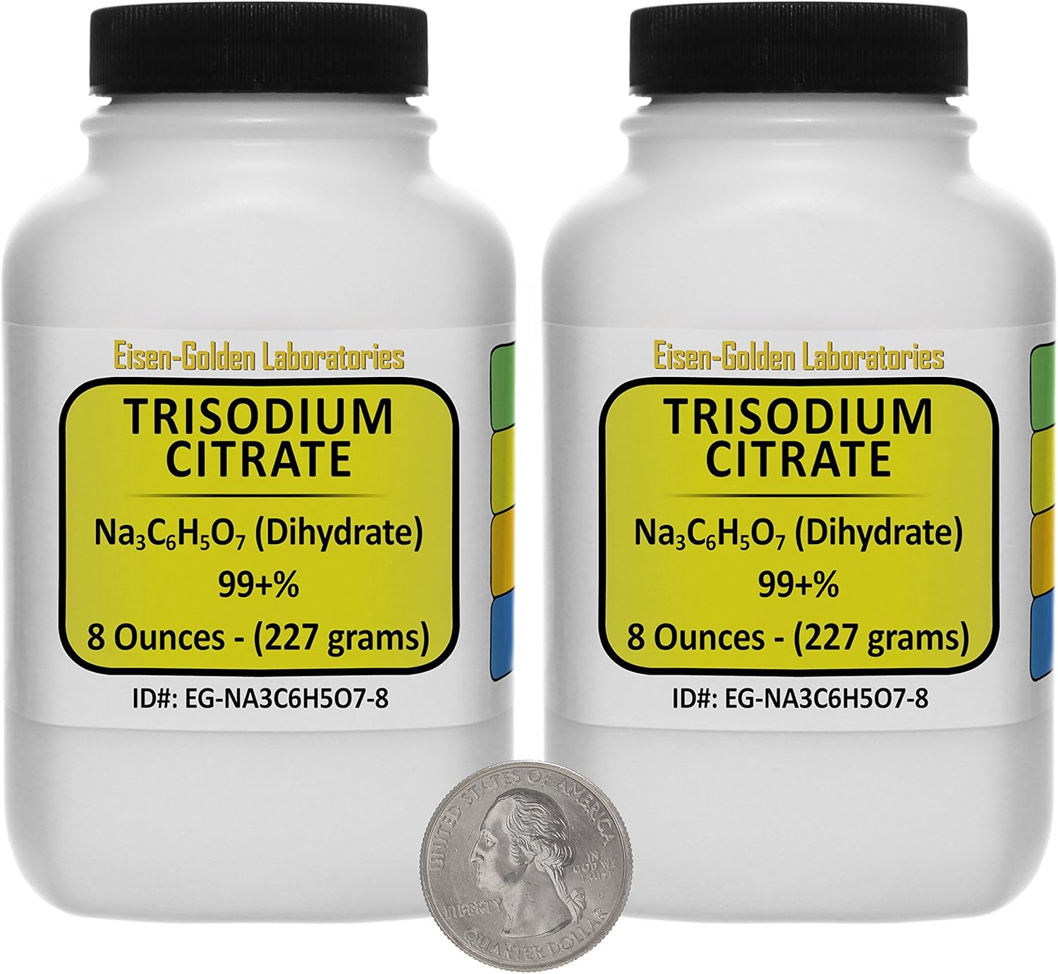 Trisodium Citrate [Na3C6H5O7] 99+% USP Grade Powder 1 Lb in Two Space-Saver Bottles