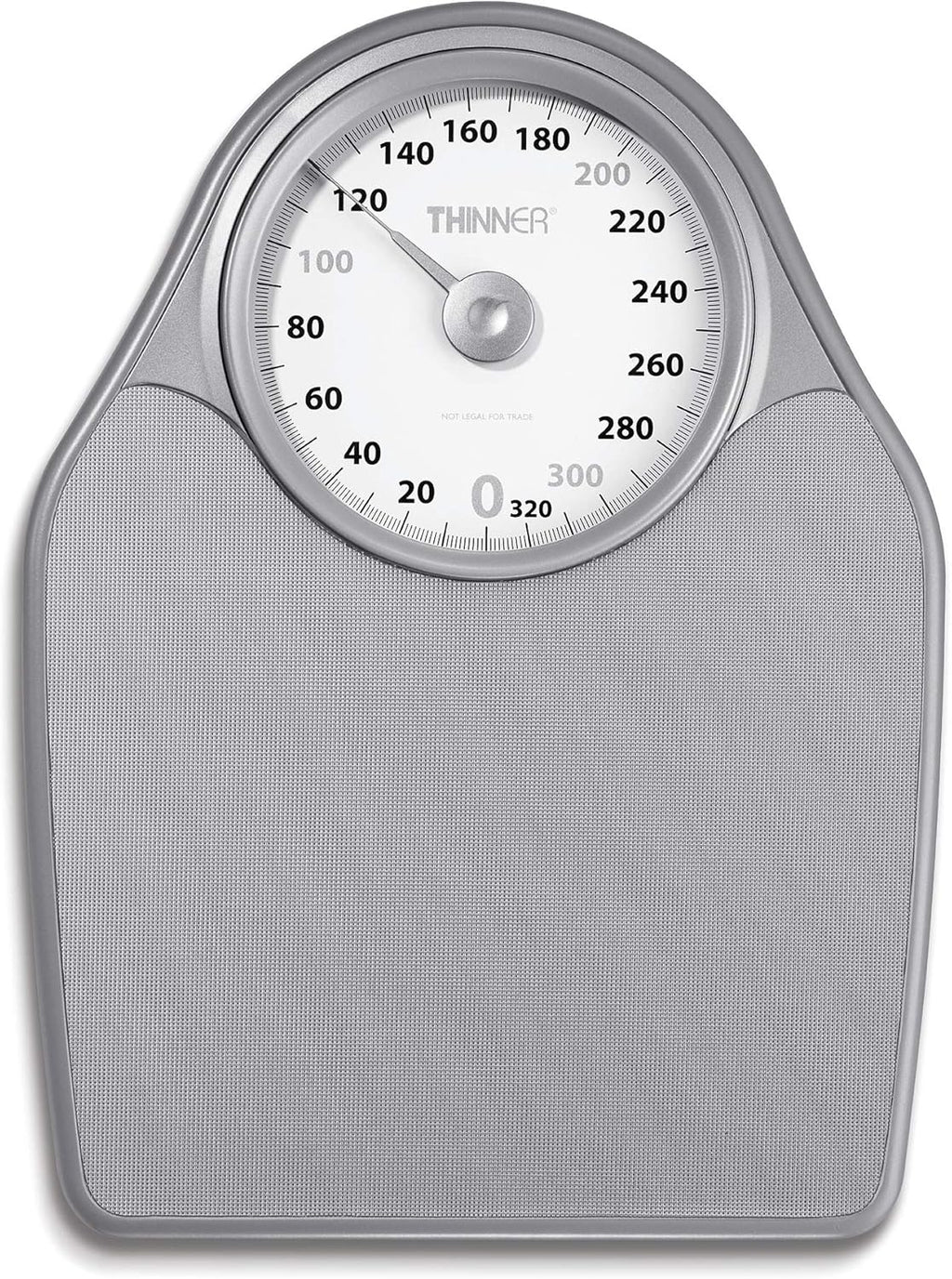 Thinner by Conair Bathroom Scale for Body Weight, Extra-Large Analog Scale Measures Weight Up to 330 Lbs. in Silver
