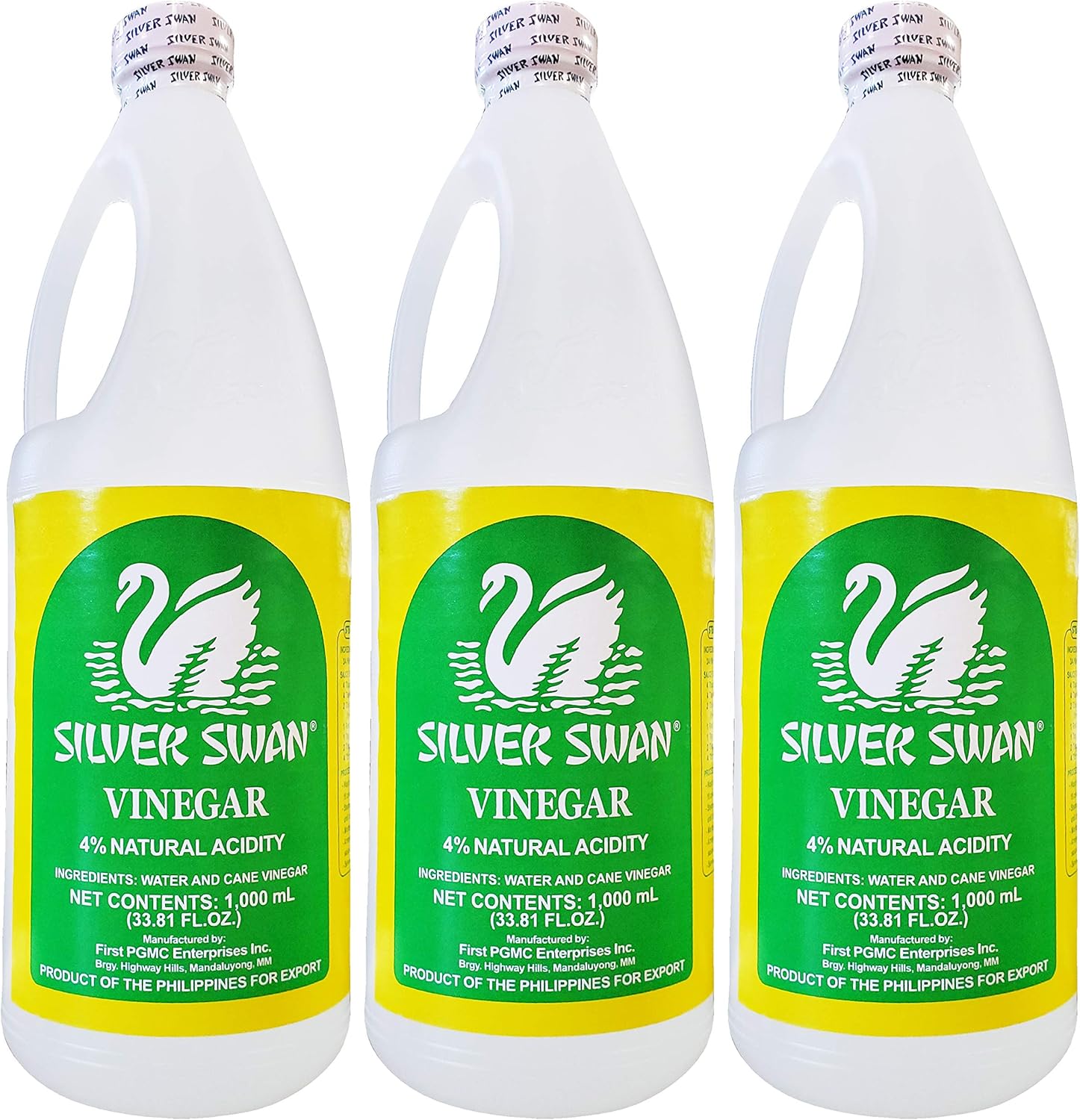 Silver Swan Filipino White Cane Vinegar (3 Pack, Total of 101.41fl.oz)