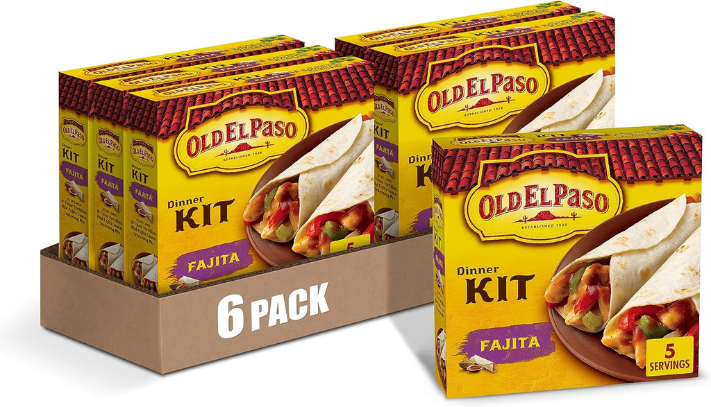 Old El Paso Fajita Dinner Kit with Flour Tortillas, Mild Fajita Sauce, and Seasoning Mix, Easy Meal Prep, 10 Ct, 12.5 oz (Pack of 6)