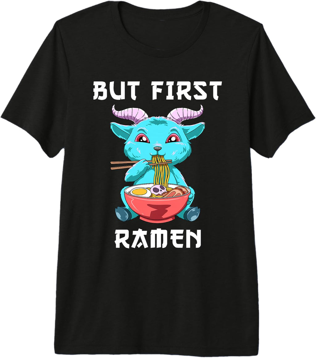 But First Ramen Baphomet Anime Noodle Soup Premium Tri-Blend T-Shirt
