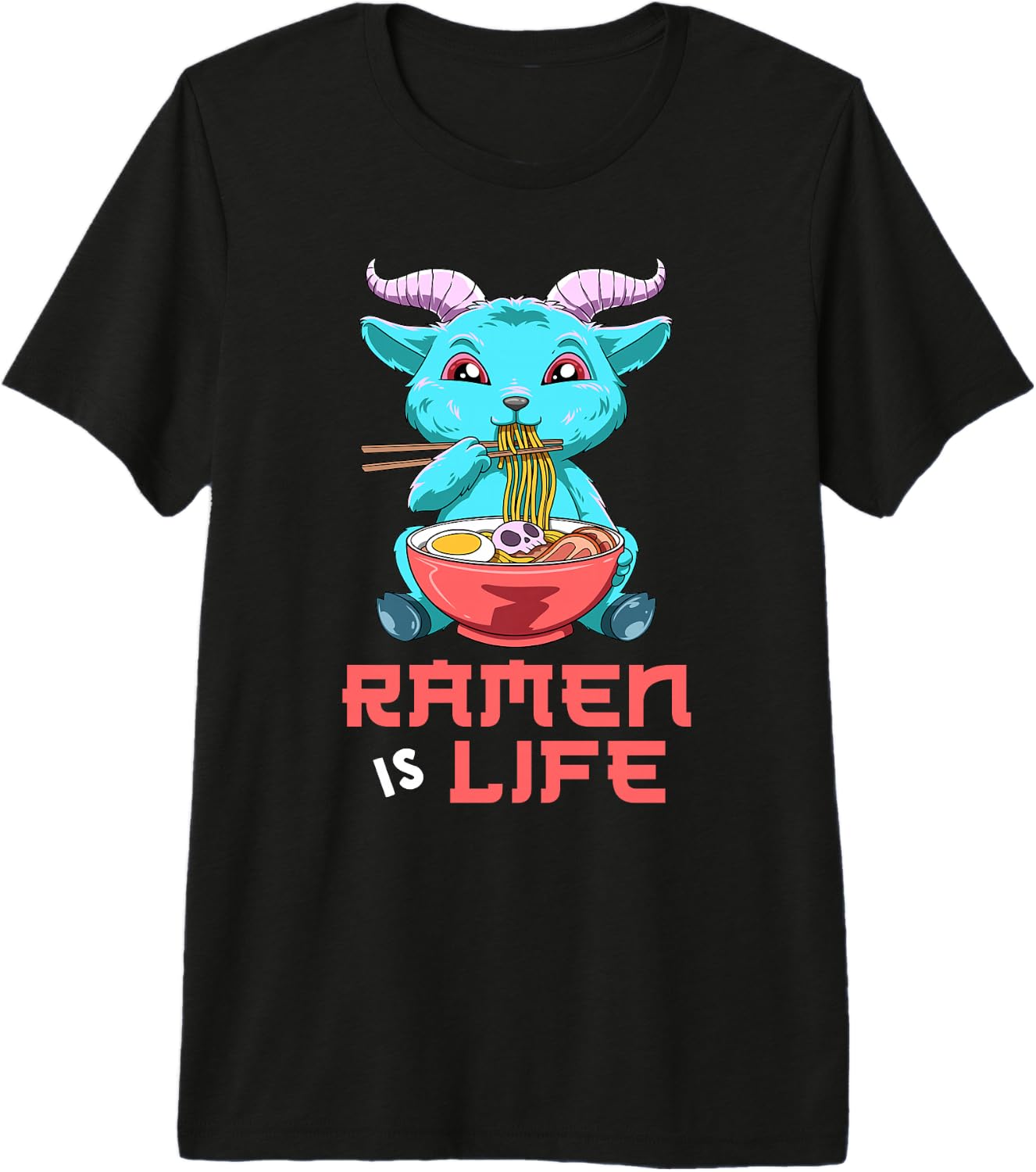 Ramen Baphomet Ramen is Life Creepy Anime Premium Tri-Blend T-Shirt