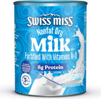 Swiss Miss Shelf Stable Nonfat Dry Powdered Milk, Hot Cocoa Bar Supplies, 45.43 oz. Canister – Fortified with Vitamins A and D, Excellent Source of Calcium