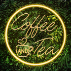 Kavaas Coffee and Tea Neon Signs 11.8"x 11.8", 3D Carved Coffee Neon Sign for Cafe Station, Tea Bar, Kitchen Decoration - Best Gifts for Birthday, Housewarming, Christmas