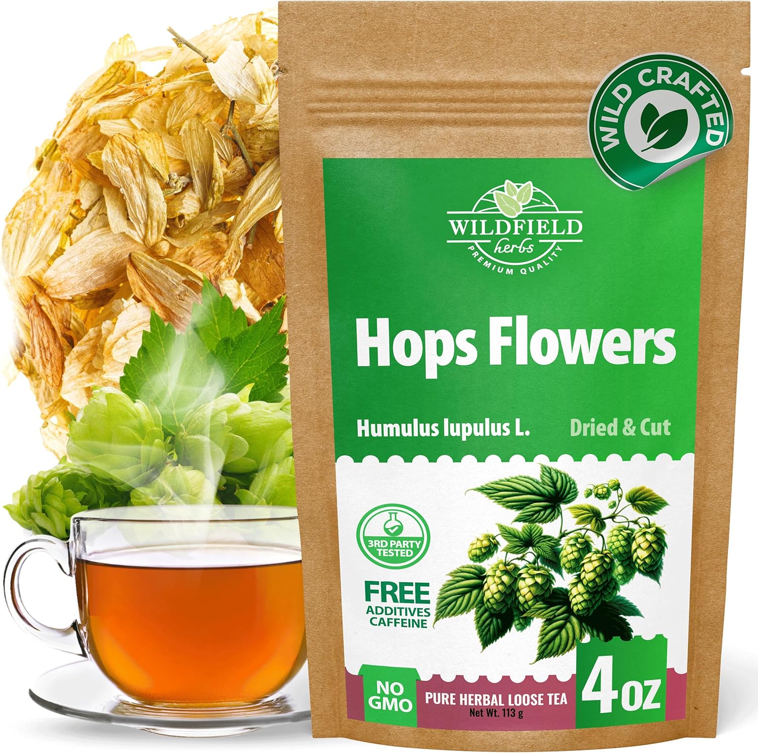 4 oz. Hops Herb Dried Tea Hops Flowers Herbal (Humulus Lupulus L.) - 113 Gramm Herb Tea Lupulo Entero
