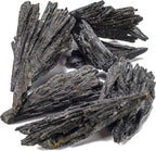 KALIFANO Black Kyanite Blade Bundle with Healing & Calming Effects - High Energy Brazilian Cianita Reiki Crystal Used for Meditation and (Information Card Included)