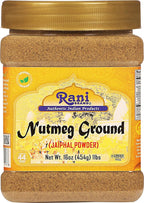 Rani Nutmeg (Jaiphul) Ground Powder Spice 16oz (1lb) 454g PET Jar ~ All Natural | Vegan | Gluten Friendly | NON-GMO | Kosher | Indian Origin