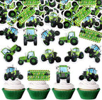 40PCS Edible Green Tractor Cupcake Toppers Edible Farm Tractors Cupcake Picks for Farm Tractor Birthday Party Cake Decoration Farmyard Baby Shower Boys Girls Birthday Decorations Supplies