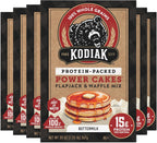 Kodiak Cakes Protein Pancake Power Cakes, Flapjack and Waffle Baking Mix, Buttermilk, 20 Oz, (Pack of 6)