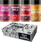 Fire & Smoke Society Barbecue & Grilling Variety Pack | BBQ Seasonings and Rubs for Smoking | Gifts for Him, Father's Day Gifts for Dad | Large Spices Bbq Spice Kit (4-Pack)