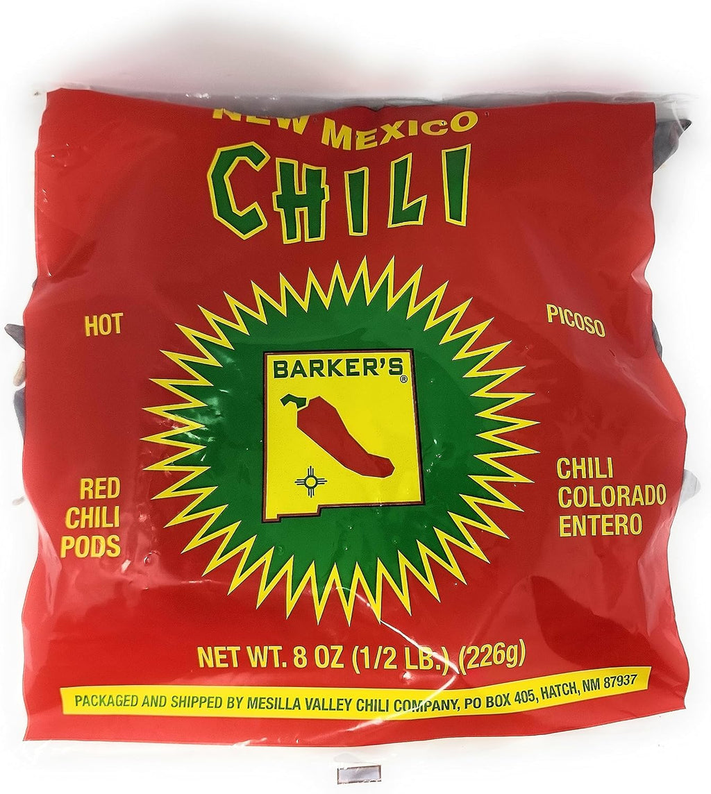 Barker's Hot Red Chili Pods From Hatch, NM - 8 oz