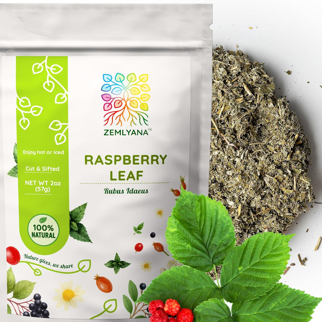 Red Raspberry Leaf Tea Loose - Dried Cut & Sifted Leaves - Natural Raspberries Rubus Idaeus Herbal Tea Bulk, 2 oz