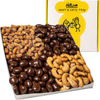 Nuts.com – Sweet and Salty Gift Tray for Father's Day & Festive Gifts — Healthy Snack Sampler Box, 1.25 Lbs of Roasted Cashews, Peanuts, Chocolate-Covered Raisins