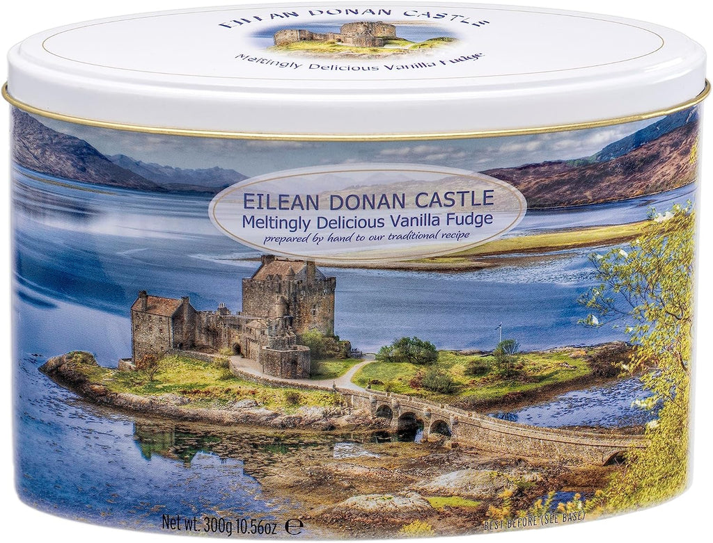 Gardiners of Scotland Handmade Fudge, Eilean Donan Castle Vanilla Fudge 10.6 Ounce Tall Oval