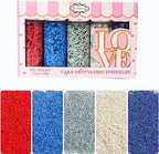 Confect Edible Christmas Sprinkles | Assorted Pack of 5 Mix Patriotic Red, White, Blue & Silver Jimmies | Sprinkles For Cake & Cupcake Decorations | Vegan, Gluten-Free, Soy-Free, Dairy-Free, Palm Oil-Free- 5 Oz