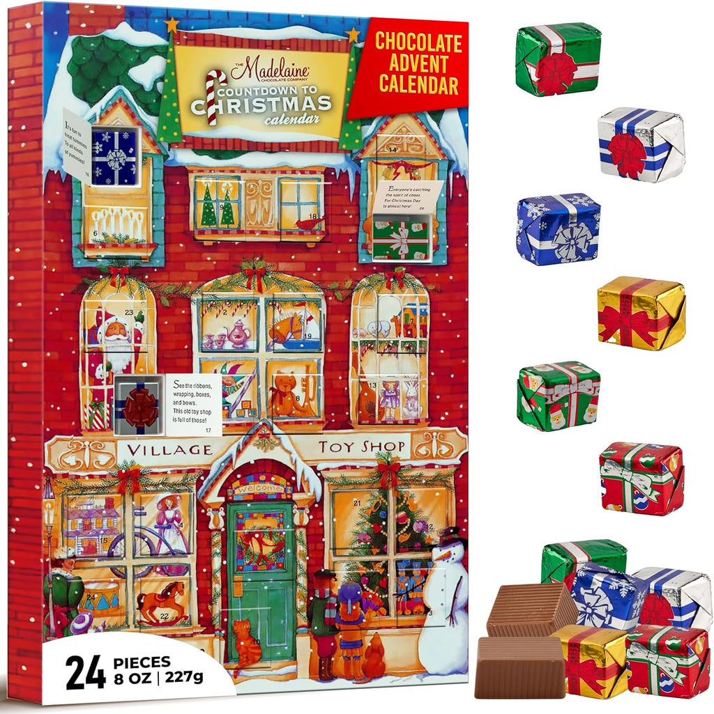 Madelaine Chocolate Advent Calendar With 24 Premium Milk Chocolates - 8 oz (227 grams)