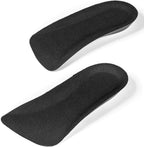 CALTO Half Elevator Insole for Men - 1/2 Inch Height Increase Taller Heel Lift Insert (2 Pack) Black