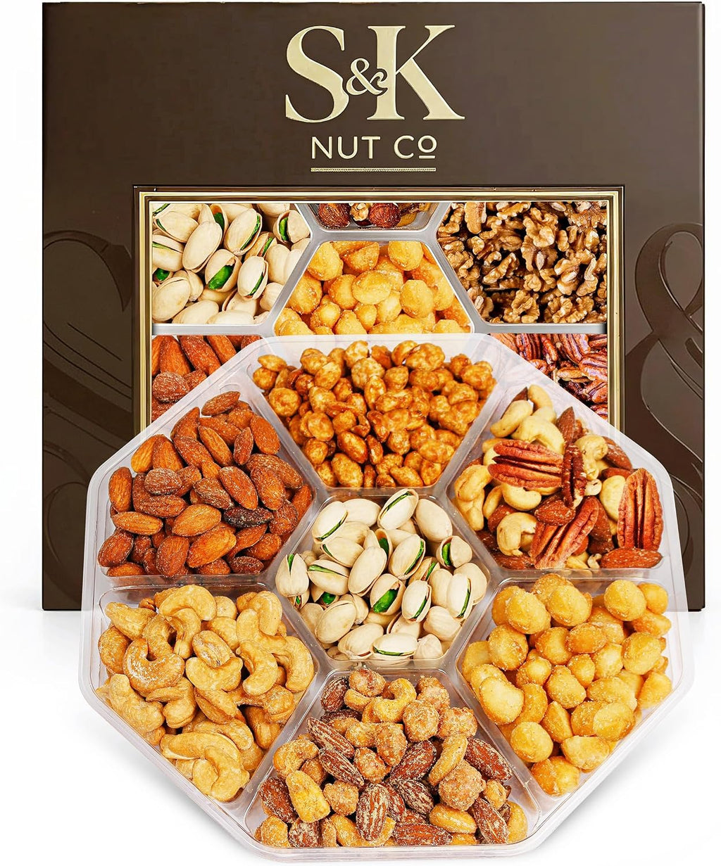 Mother’s Day Nuts Gift Tray, Gourmet Mixed Nuts Assortment With Sweet And Roasted Salted Varieties, Ready To Serve Snack Gift Box For Mom, Family And Thank You Occasions