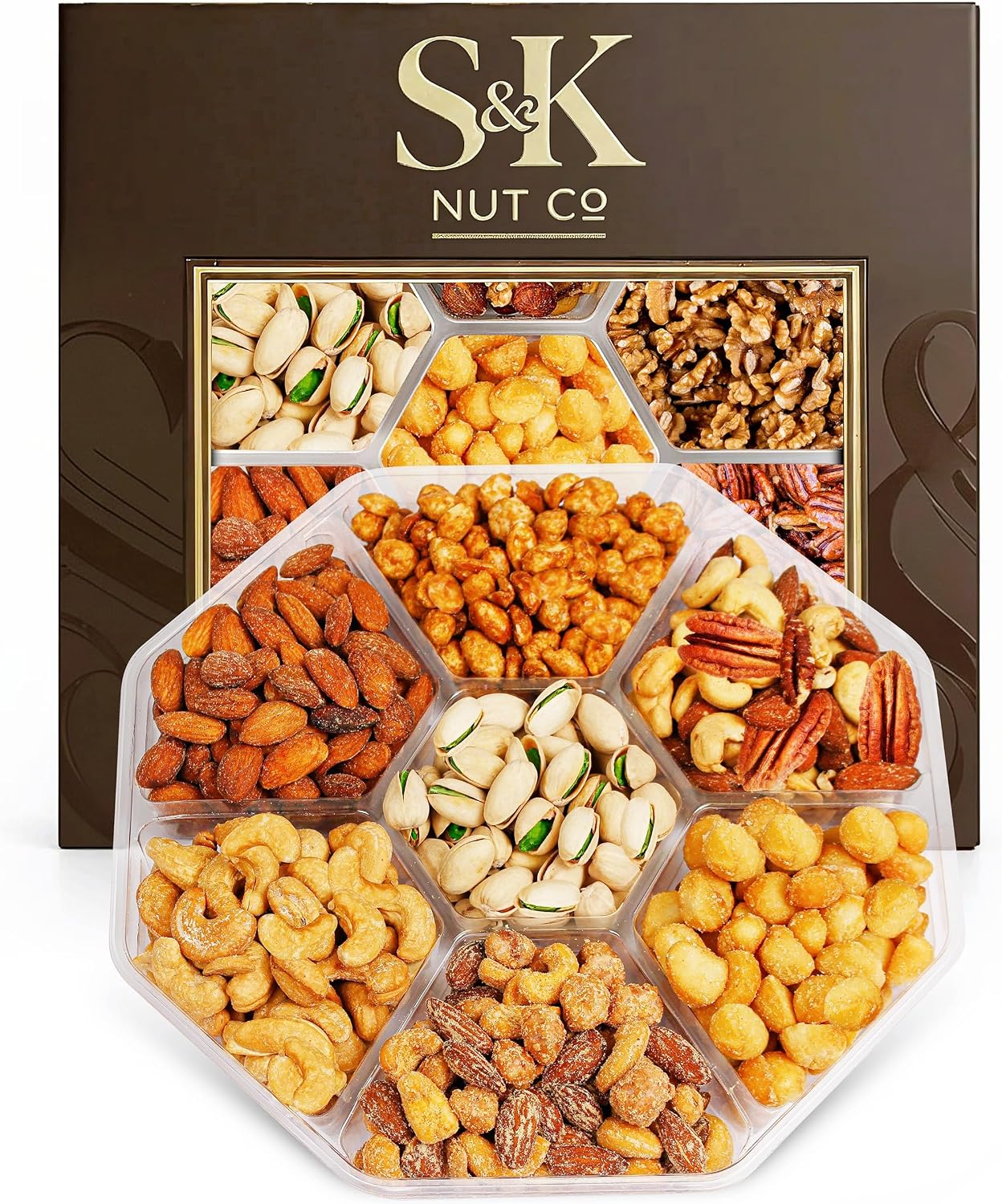 Mother’s Day Nuts Gift Tray, Gourmet Mixed Nuts Assortment With Sweet And Roasted Salted Varieties, Ready To Serve Snack Gift Box For Mom, Family And Thank You Occasions