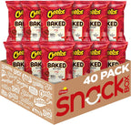 Frito Lay Baked Cheetos Crunchy Flamin' Hot, 0.87 Ounce Pack of 40