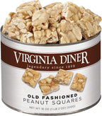 Virginia Diner Old-Fashioned Peanut Squares Candy, Virginia Peanuts -18oz Tin