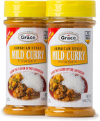 Grace Jamaican Style Mild Curry Powder 6oz - 2 Pack - Authentic Seasoning for a Perfect Blend of Curry Spice Heat & for Rich Flavorful Dishes - Curry Powder Seasoning