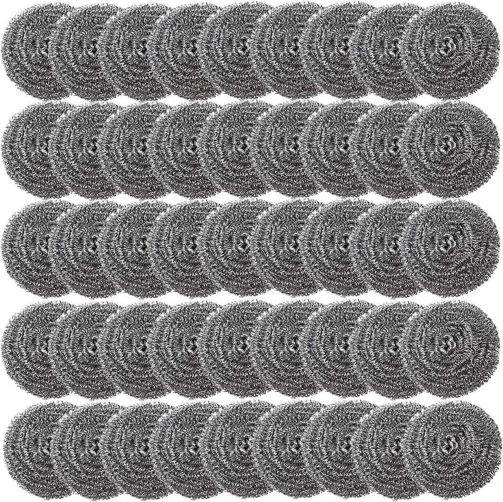 48 Pack Stainless Steel Scourers Sponges,Steel Wool scrubbers for stoves, pots, Cooker Hoods, etc. That are Difficult to Clean (48 Pack-Small 10 gram)