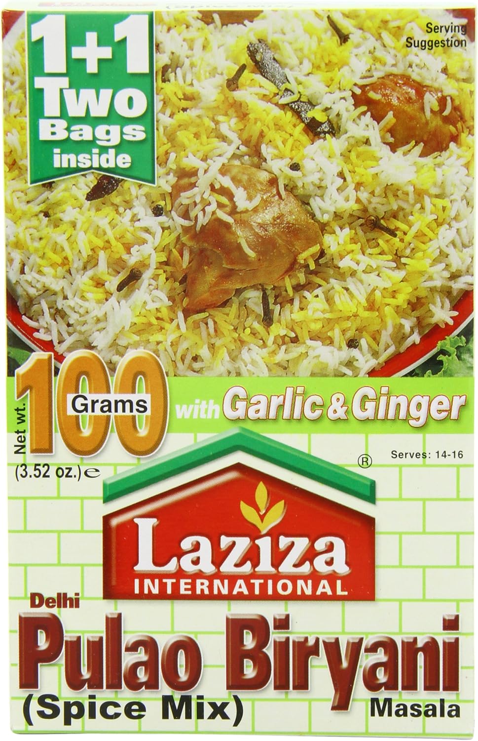 Laziza Pulao Biryani Masala, 100-Gram Boxes (Pack of 6)