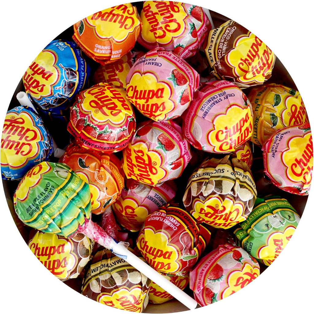 ChupaAssorted Lollipops, 1 Pound Bulk Bag (Approx 32 Lollipops), Individually Wrapped, The Hampton Popcorn & Candy Company