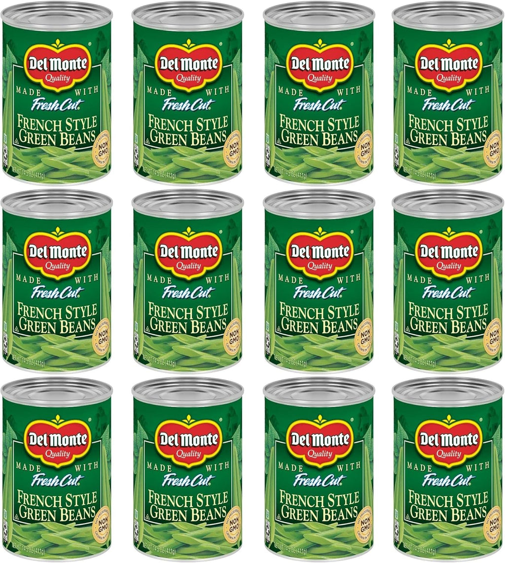 Del Monte BLUE LAKE French Style Green Beans, Canned Vegetables, 12 Pack, 14.5 oz Can