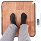 Heated Floor Mat - Foot Warmer Under Desk, 19.7x21.7in Heated Feet Rest for Home Office Desk, Winter 110V Electric Heating Pad with 3 Timers & 10 Adjustable Temperature
