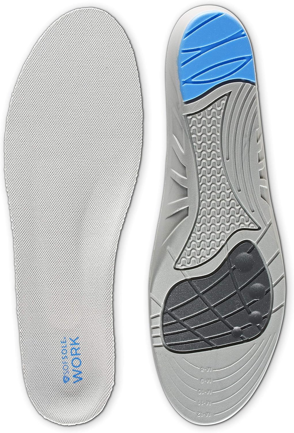 Sof Sole Insoles Men's WORK Anti-Fatigue Full-Length Comfort Shoe Inserts