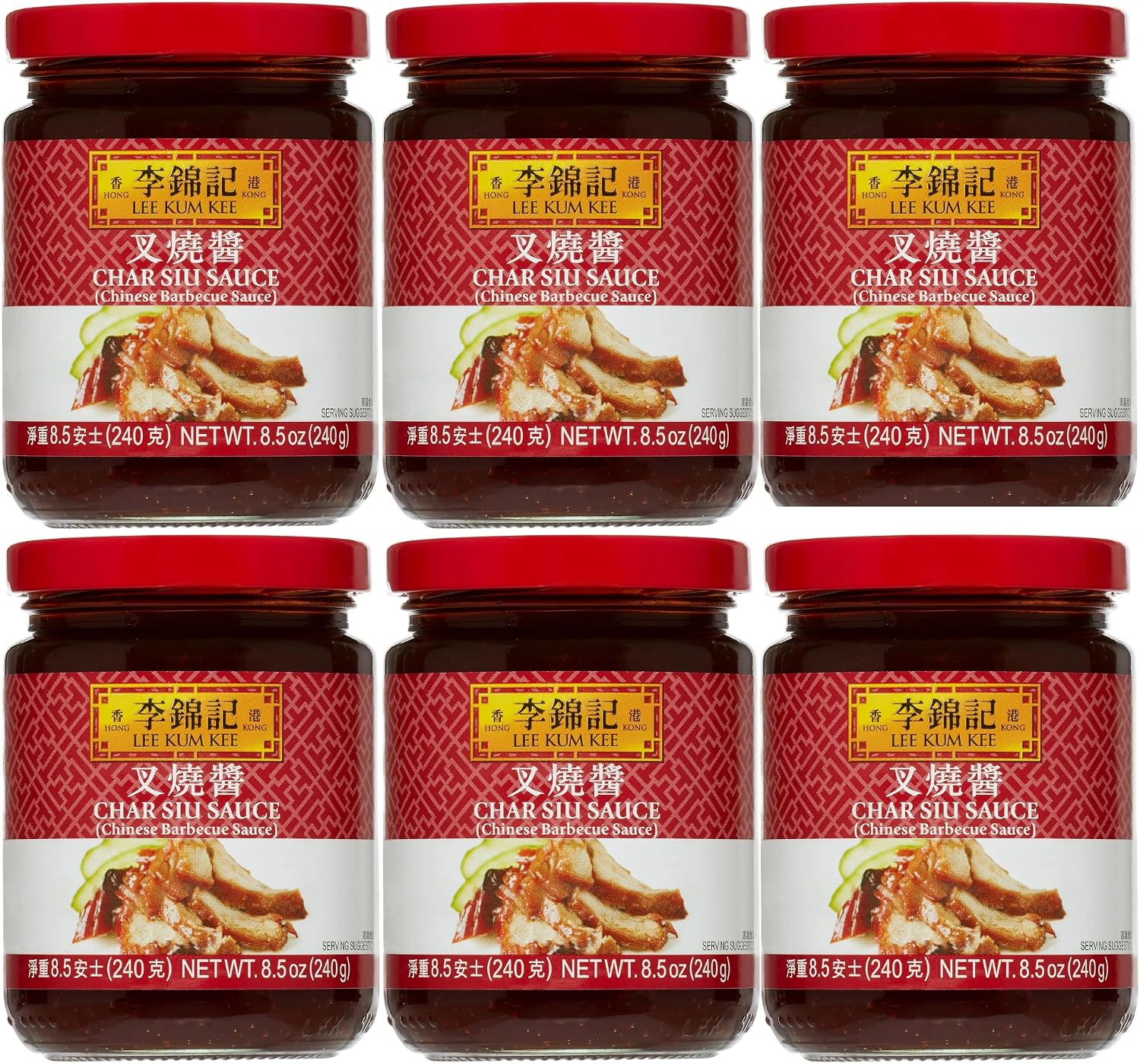 LKK Chinese Barbecue Sauce (Char Siu Sauce), 8.5 oz | Sweet & Savory Cantonese-Style BBQ Sauce for Pork, Chicken & Ribs [Pack of 6]