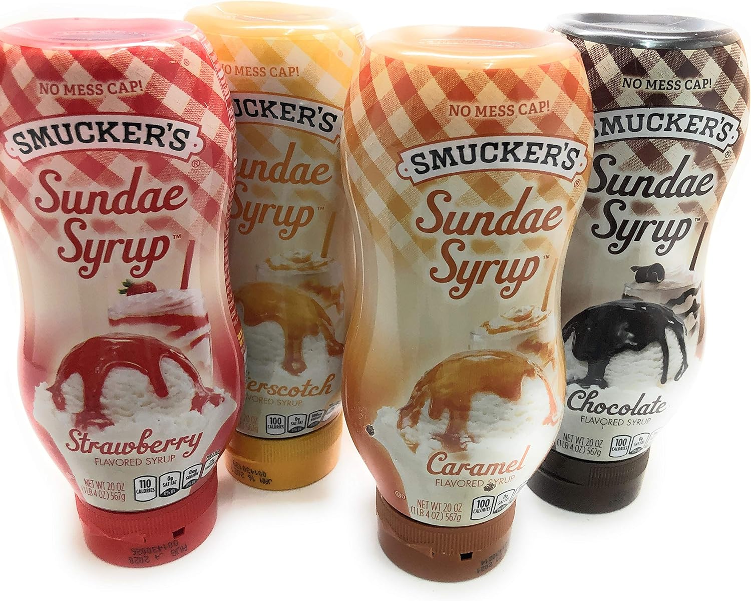 Smuckers Sundae Syrup Chocolate, Caramel, Butterscotch, and Strawberry (Variety Pack of 4)