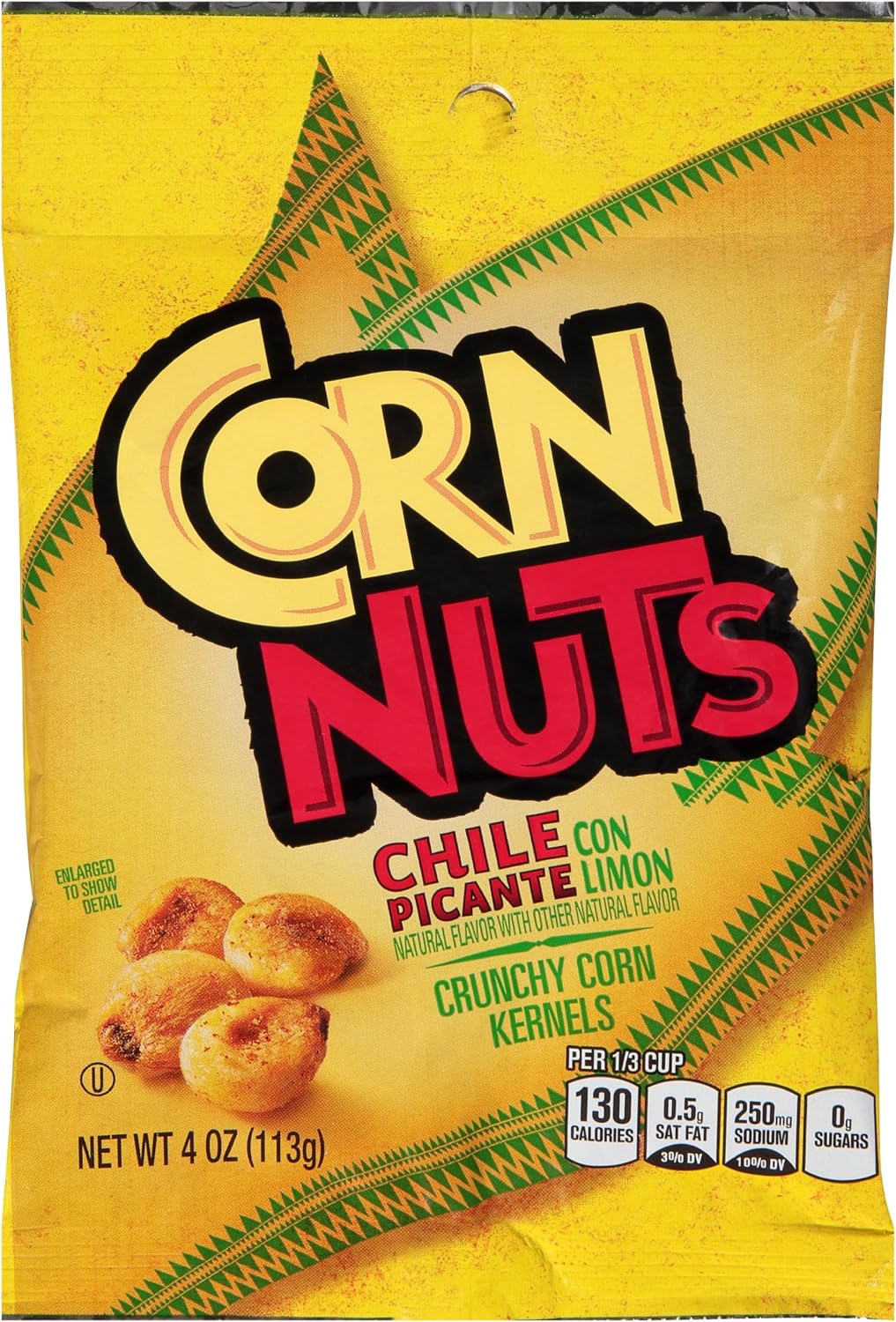 CORN NUTS Chile Picante con Limon Flavored Corn Kernels, Crunchy Corn Snack, Snack Box, Variety Packs Food for Adults, 4oz. (Pack of 12)