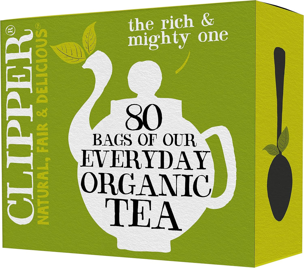 Clipper Tea, Organic Fairtrade Everyday, Organic, USDA Non-GMO, Fair Trade, Sustainable Caffeinated Tea, 1 Pack, 80 Unbleached Tea Bags