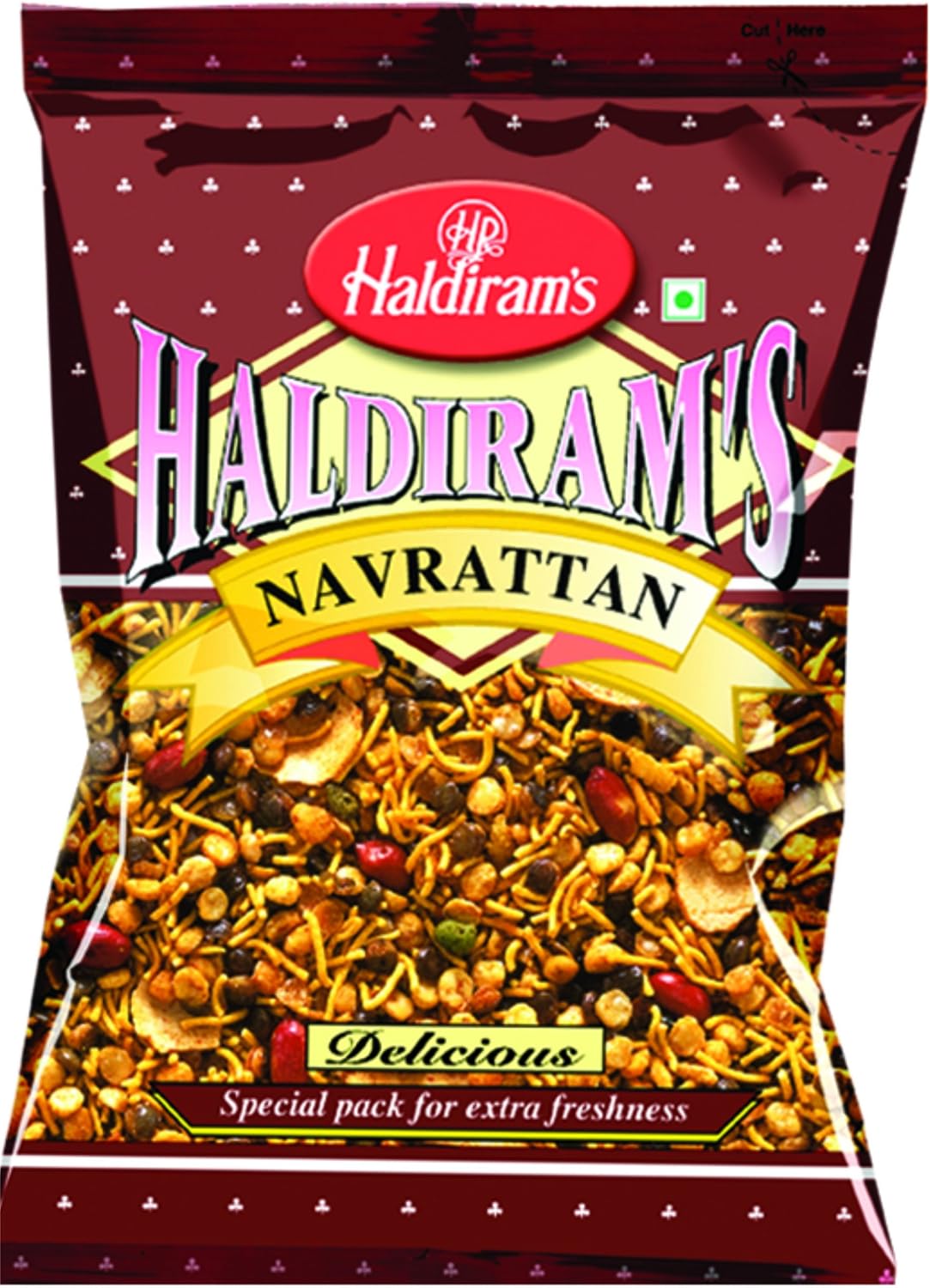 Haldiram's Navrattan , Delicious Hot & Spicy Blend of Savoury Noodles, Lentils, Peanuts, Puffed Rice and Sun Dried Potato Chips- 35.30oz, 1kg