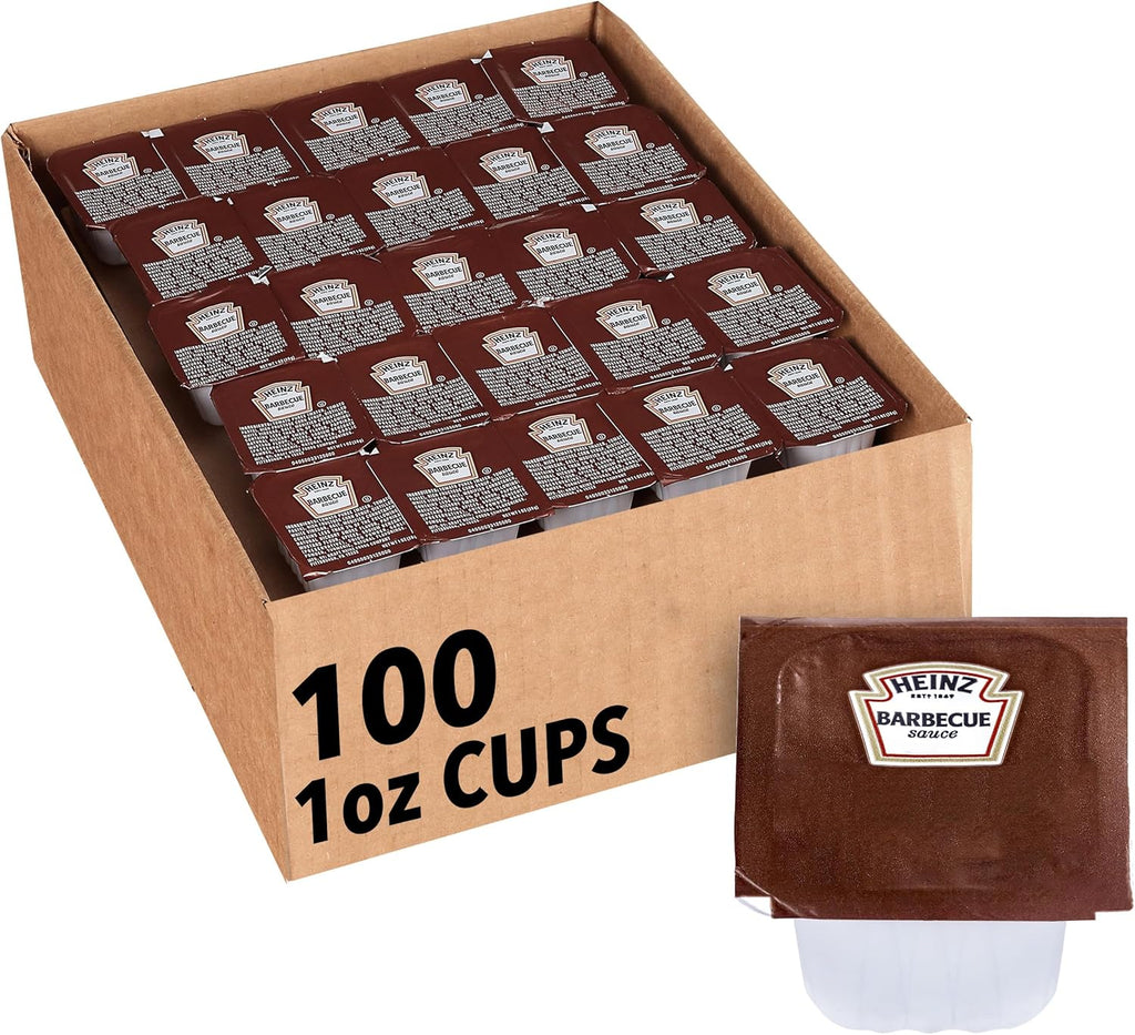 Heinz BBQ Sauce Dip Cup Single Serve Packet (1 oz Packets, Pack of 100)