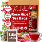 FreshDrinkUS, Premium 135 Rosehip Tea Bags, 100% Natural & Pure from Rose Hip Fruits. Loose Rosehip Herbal Tea. Made with Natural Material Tea Bags. No Sugar, No Caffeine, No Gluten, Vegan.