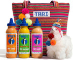 Tari Hot Sauce Llama Pack - Hot Sauce Variety Pack with Aji Rocoto, Aji Amarillo, Tropical Kick 11.8oz each - Comes with Gift Tote Bag & Llama Toy