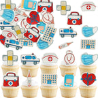 Gyufise 50Pcs Edible Nurse Cupcake Toppers Wafer Paper 2026 Nursing School Graduation Cupcake Picks Happy Nurse Week Cake Decoration for Medical Rn Nurse Grad Themed Party Cake Decor Supplies