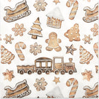 100Pcs Christmas Gingerbread Paper Napkins Xmas Cookies Disposable Party Napkin 6.5" Gingerbread Man Luncheon Hand Towel for Winter Holiday Wedding Baby Shower Party Supplies