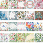 Crtiin 20 Pack Decoupage Napkins Floral Napkins Flower Cocktail Paper Decorative Toilet for Valentine's Day Birthday Party Beautiful Gorgeous, 20 Styles Each 6.5 Inches(Style 6)