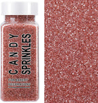 Rose Gold Sanding Sugar Sprinkles, 4.6 oz Edible Sparkling Sugar Crystals for Baking Topping, Cupcakes, Cookies, Ice Cream & Cake Decorating, Wedding Party Valentines Romantic Birthday Supplies