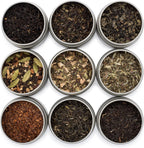 Golden Moon Tea Variety Pack - 9 Loose Leaf Tea Sampler - Organic Black, Green, White, and Herbal Teas Gift Set