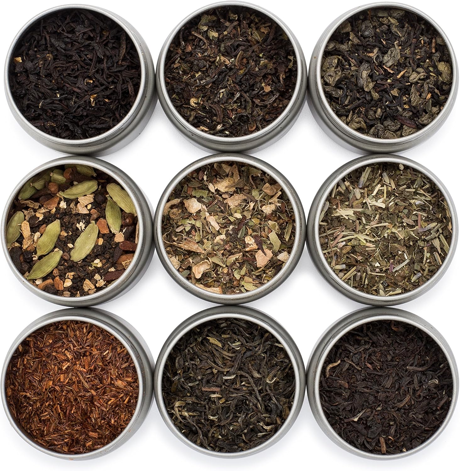 Golden Moon Tea Variety Pack - 9 Loose Leaf Tea Sampler - Organic Black, Green, White, and Herbal Teas Gift Set
