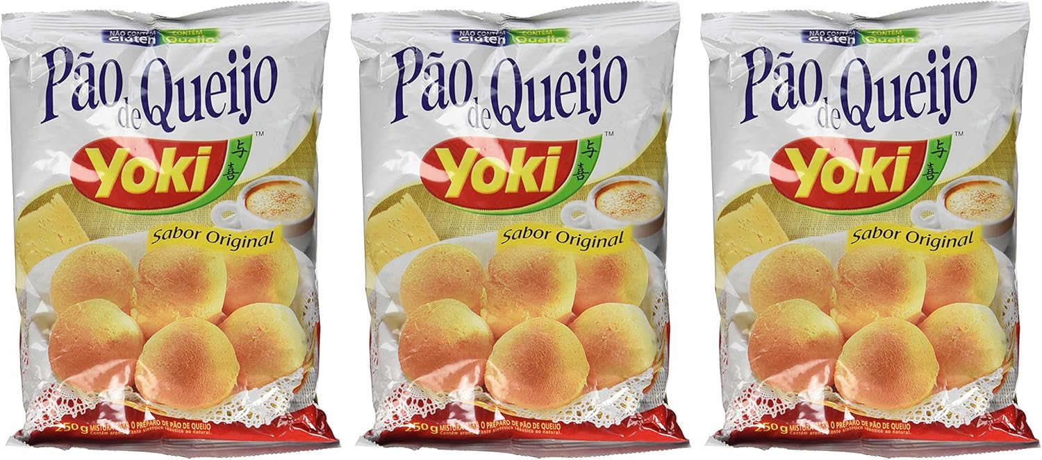 Cheese Bread Mix - Mistura para Pão de Queijo - Yoki - (250g) - GLUTEN-FREE, 8.8 Ounce (Pack of 3)