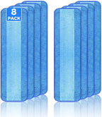 wlich 8-Pack Microfiber Cleaning Pads, 18-Inch Microfiber Mop Pads Compatible with Bona Mop, Washable and Reusable Mop Pad Refills for Hardwood Tile Laminate Floors