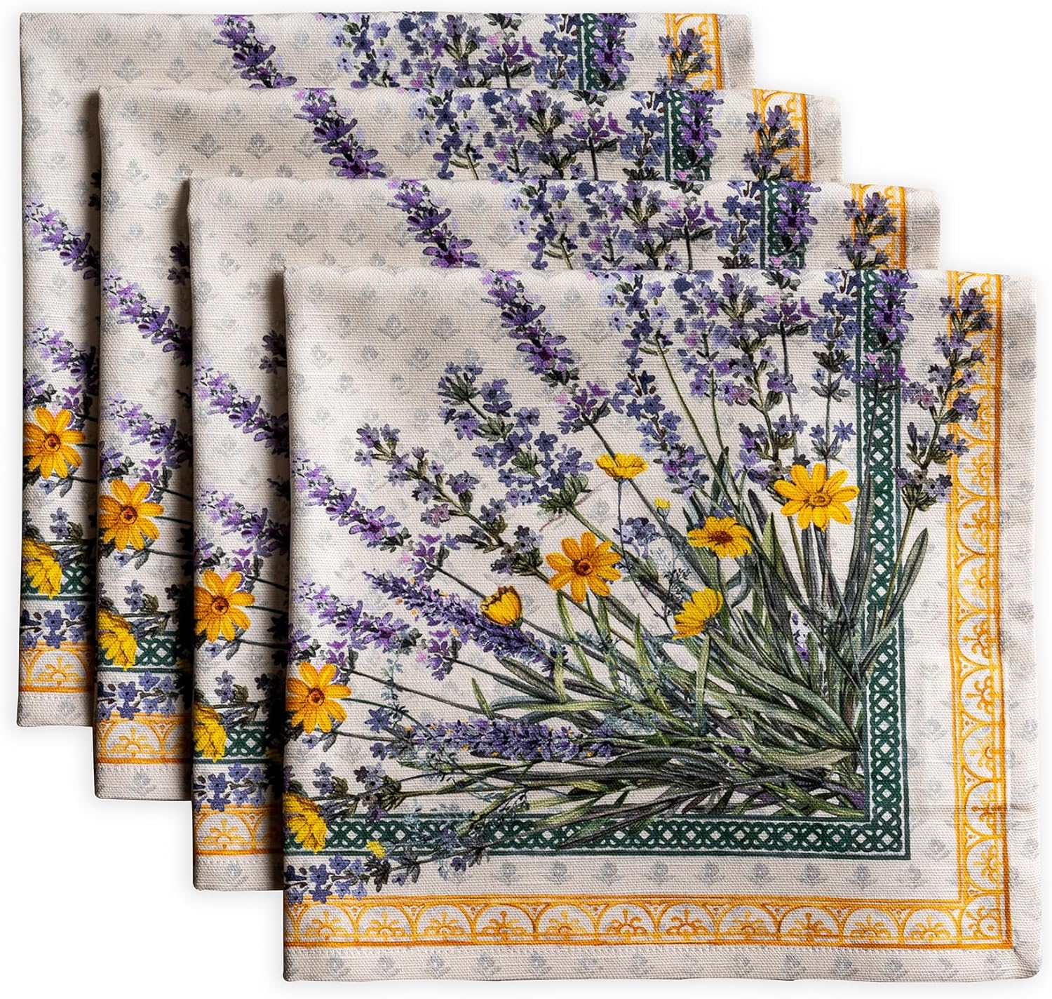 Maison d' Hermine Cloth Napkins Set of 4 100% Cotton Everyday Reusable Square Napkins Cloth Washable Dinner Party Wedding Restaurant Gifts for Mothers Day Spring/Summer(Fanny Lavender, 20" x 20")